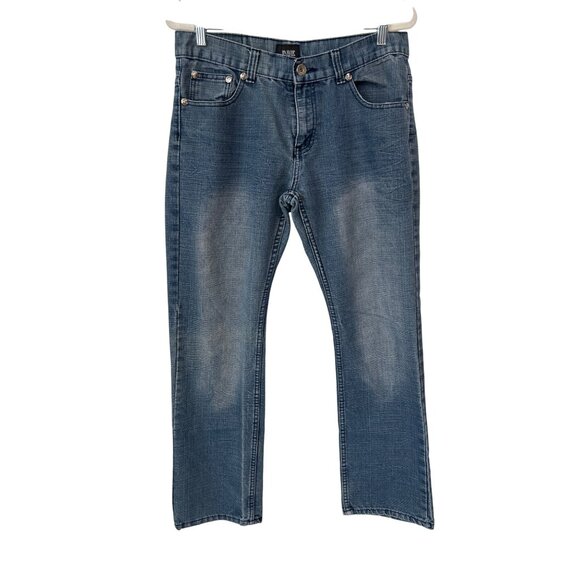 ROK Jeans Size 34 x 32 Medium Wash Distressed Denim Straight Leg Casual Wear - Picture 1 of 7